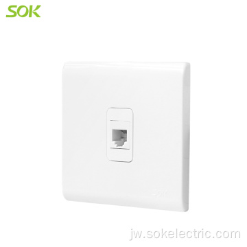 1 Gang RJ11 TEL Soket Outlet soket putih